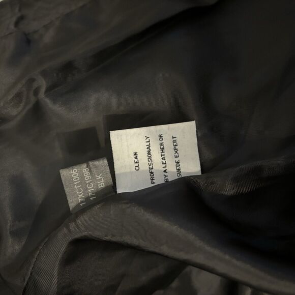 Kenneth Cole Genuine Leather Jacket Women's Small Black Button Biker Classic 90s - Picture 8 of 12